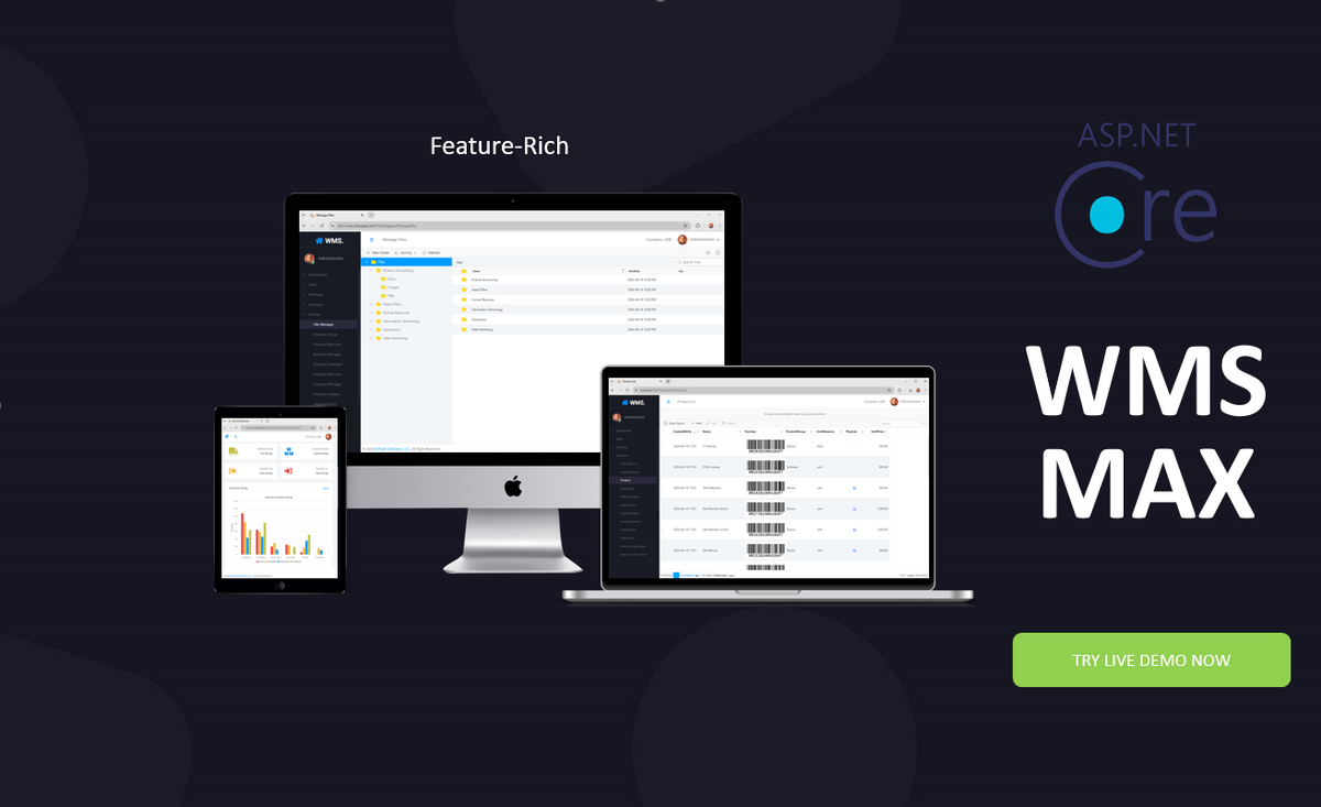 WMS-MAX Inventory Management System - ASP.NET Core 8.0 Razor Pages (C# ...