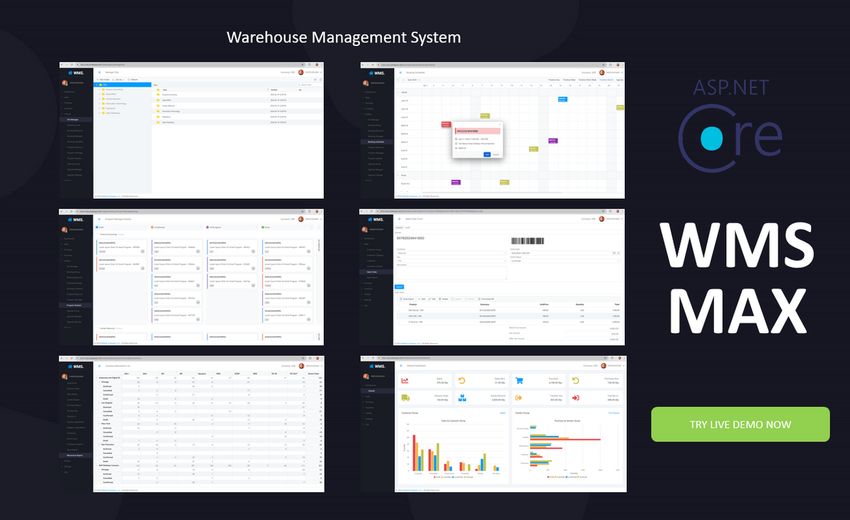 WMS-MAX Inventory Management System - ASP.NET Core 8.0 Razor Pages (C# ...