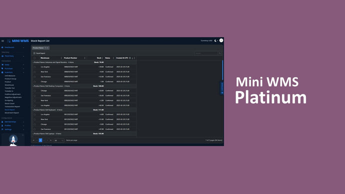 Mini WMS Platinum - ASP.NET Core Razor Pages 9.x