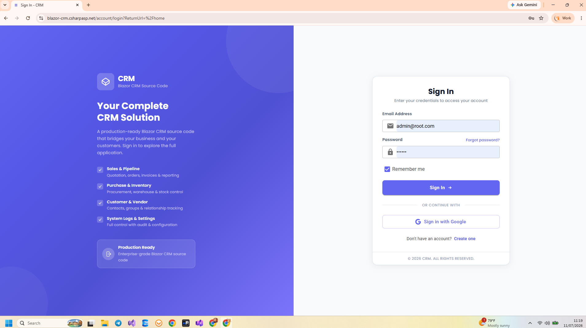 Blazor CRM Contact Management